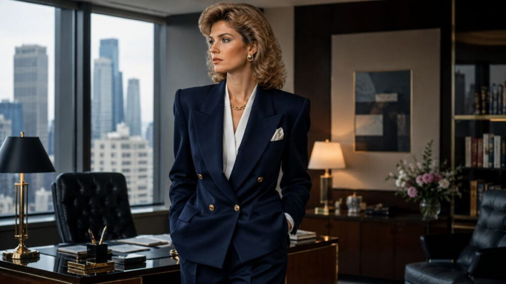 AI Vintage Fashion Prompts 1980s Power Fashion