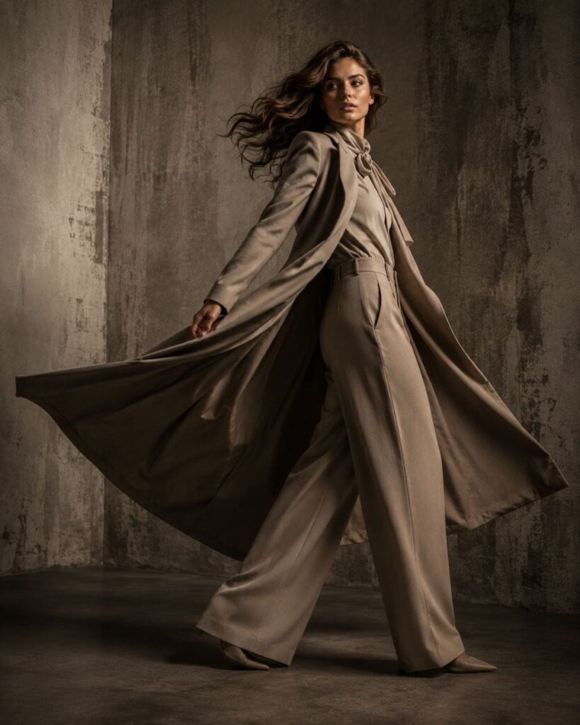 Dynamic Pose Fashion Photography Midjourney dynamic mid-motion pose in AI-generated fashion photography