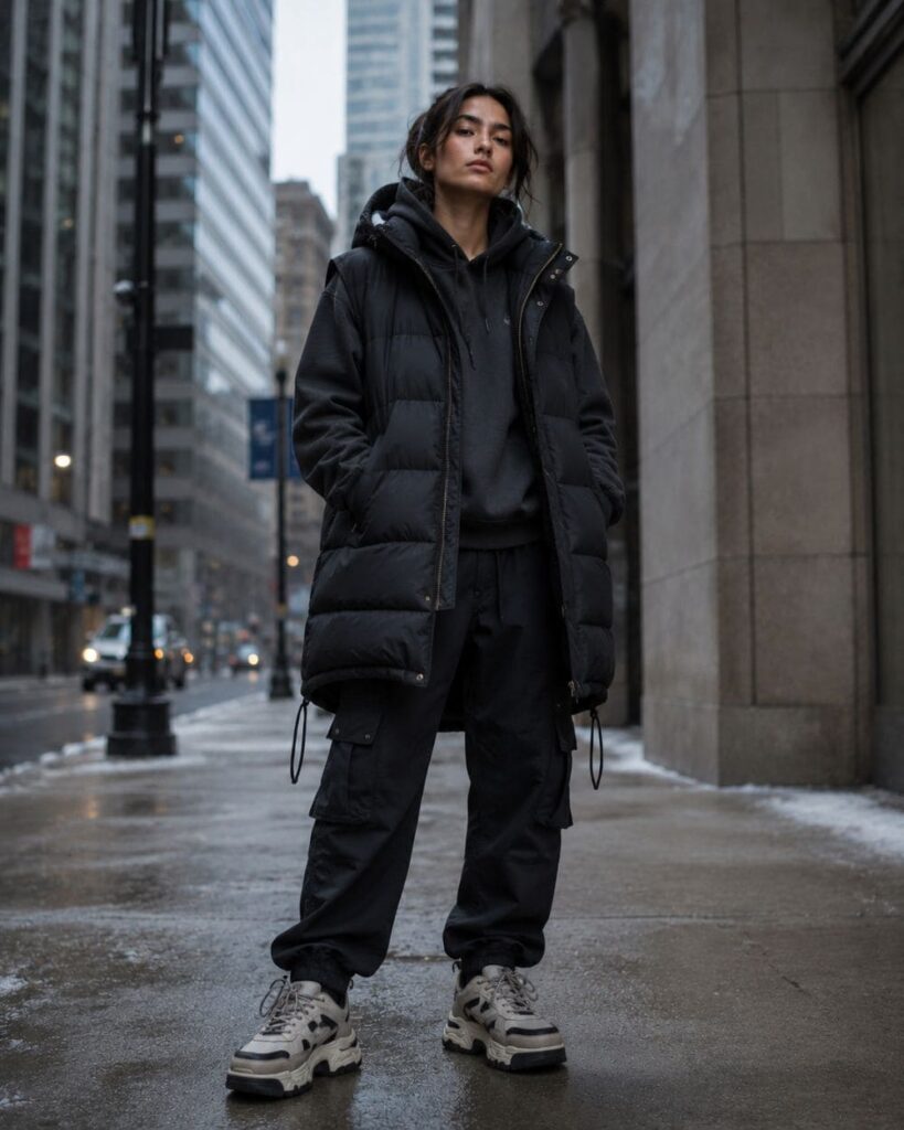  Layered streetwear outfit generated from an AI fashion prompt