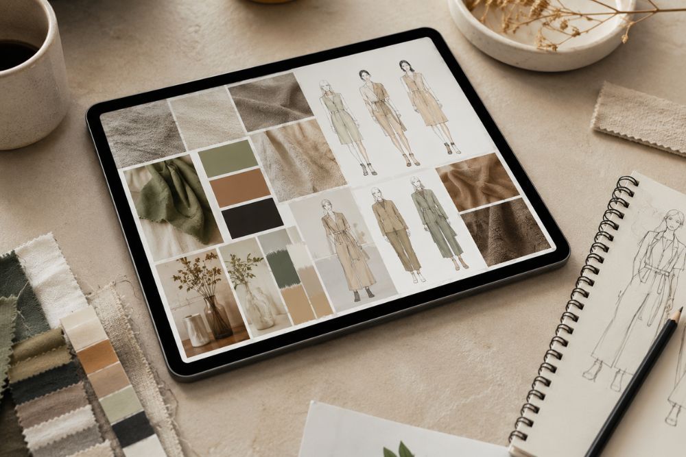 Building a Fashion Mood Board with AI Prompts AI prompts for fashion portfolio mood board research and color palette