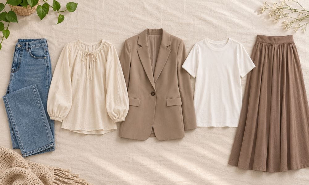 Capsule wardrobe flat lay AI fashion prompts for Reels — capsule wardrobe styling flat lay