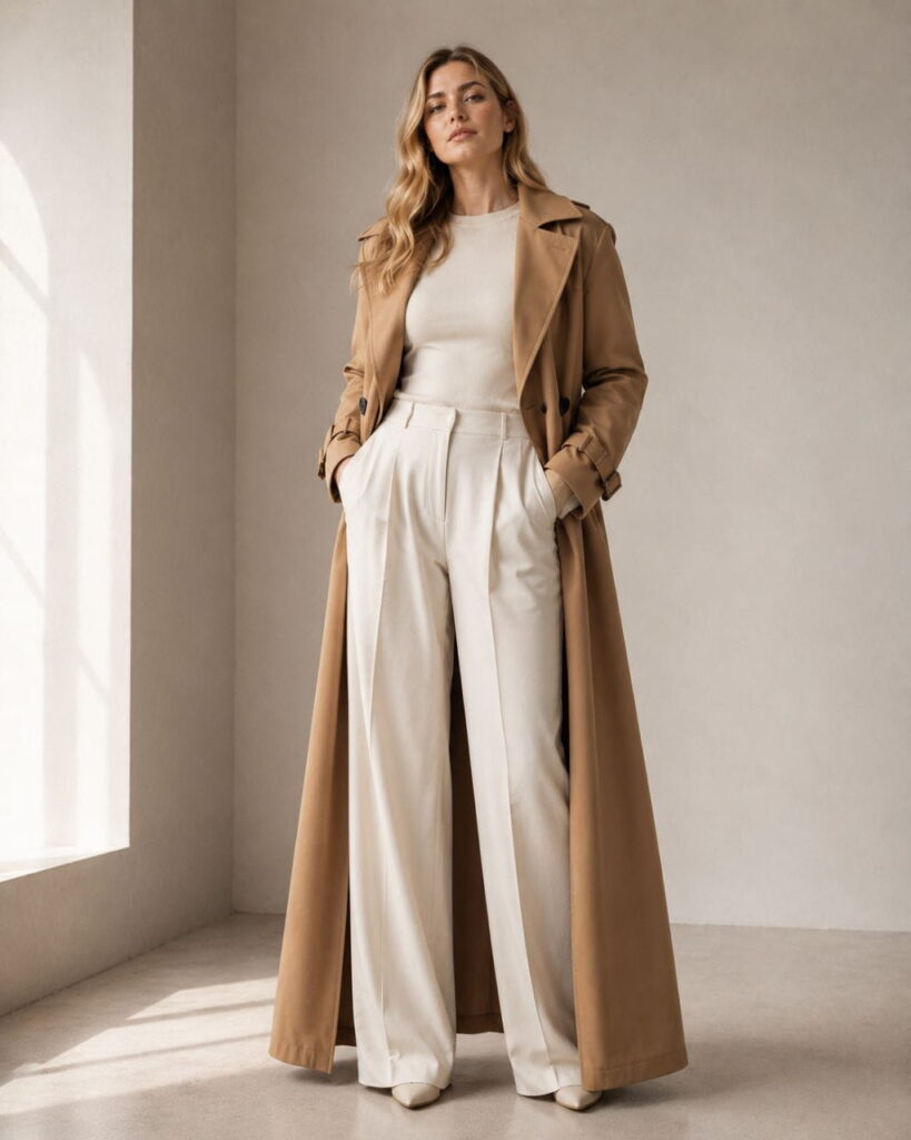 Tall Frame AI Fashion Prompts AI Fashion Prompts for Every Body Type showing tall AI-generated fashion model.