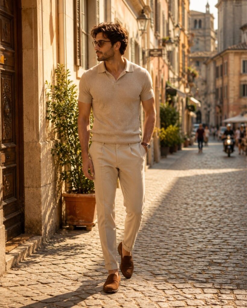 Menswear AI prompts pack example — smart casual lifestyle look