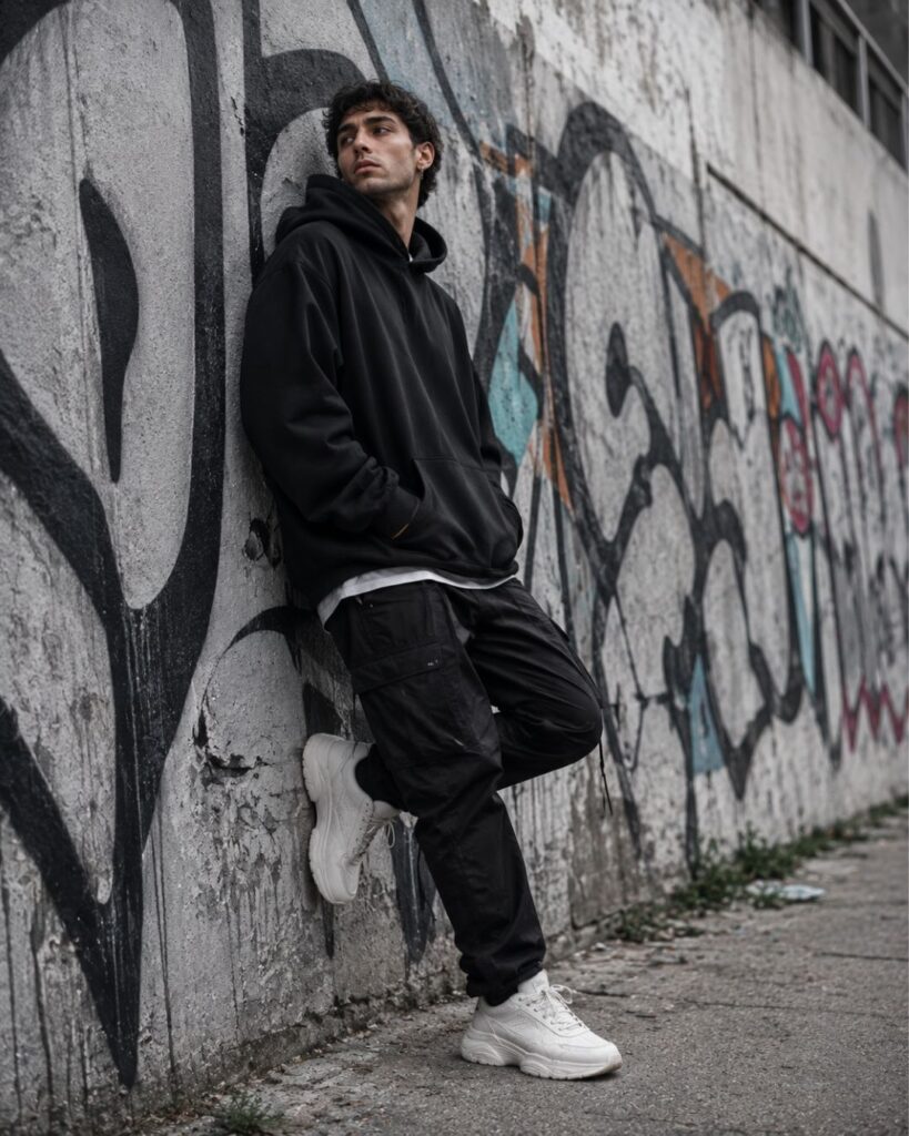Menswear AI prompts pack example — streetwear outfit