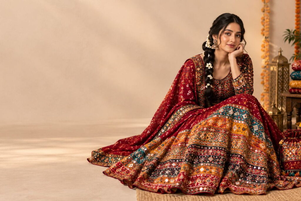 Navratri Fashion Content Creator Visual Navratri fashion editorial setup for creators and boutique inspiration