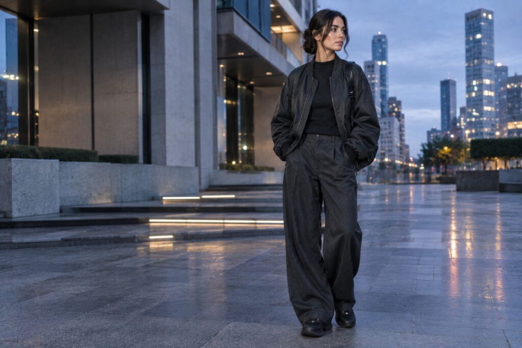 monochrome AI streetwear outfit prompts