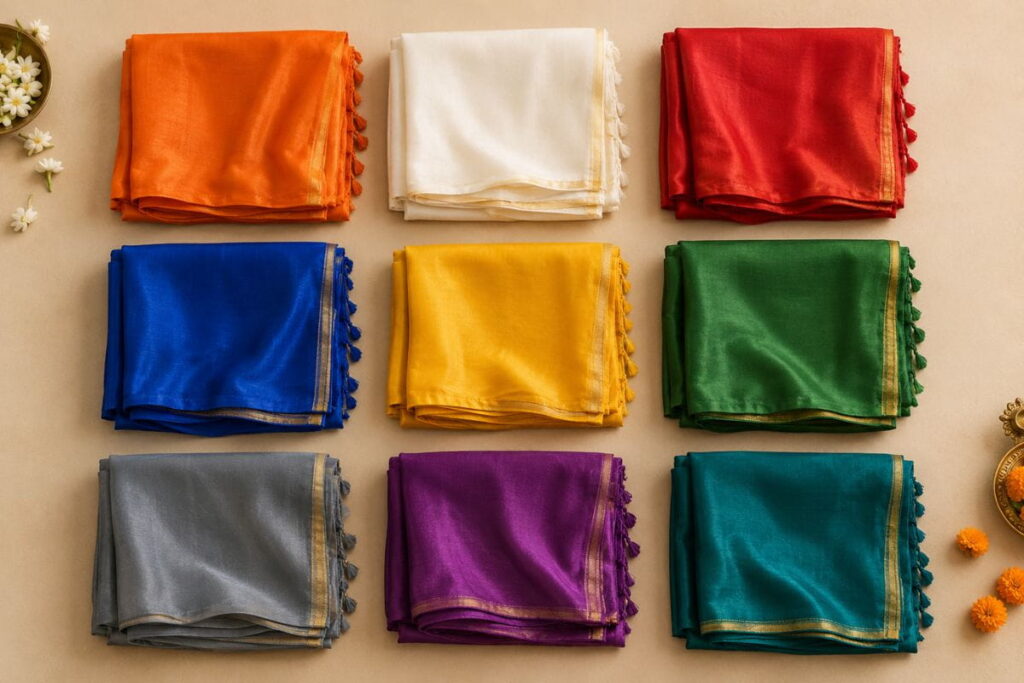 Nine colourful dupattas for Navratri 2026, planned using Navratri AI prompts
