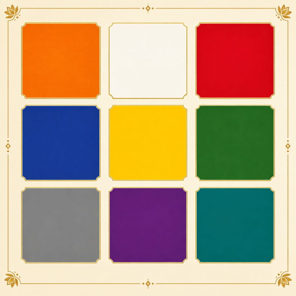 Day-wise cheat sheet of Navratri AI prompts with nine colour blocks