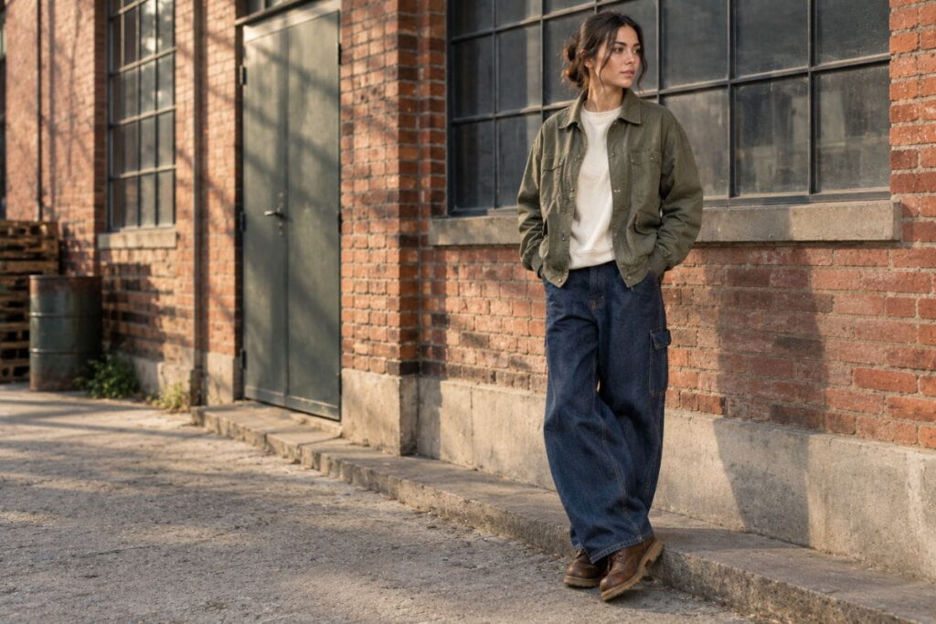 vintage workwear AI streetwear outfit prompts